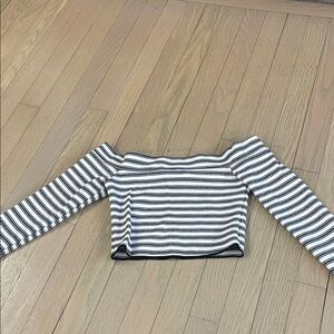 Zara Black and White Striped Top